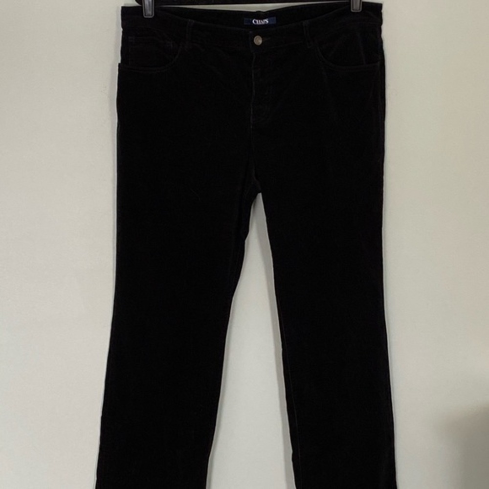 CHAPS black velvety, super soft classic jean style pants in size 16. EUC